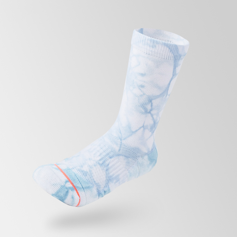 Tất thể thao dài đến bắp chân bằng vải cotton nhuộm màu